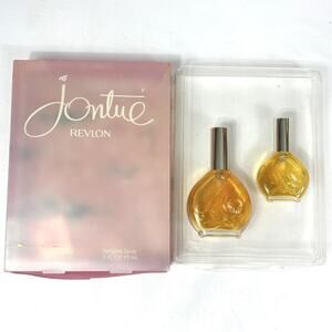 Vtg Revlon Jontue Cologne Spray 1 oz and Perfume Spray 0.5 oz Boxes Gift Set